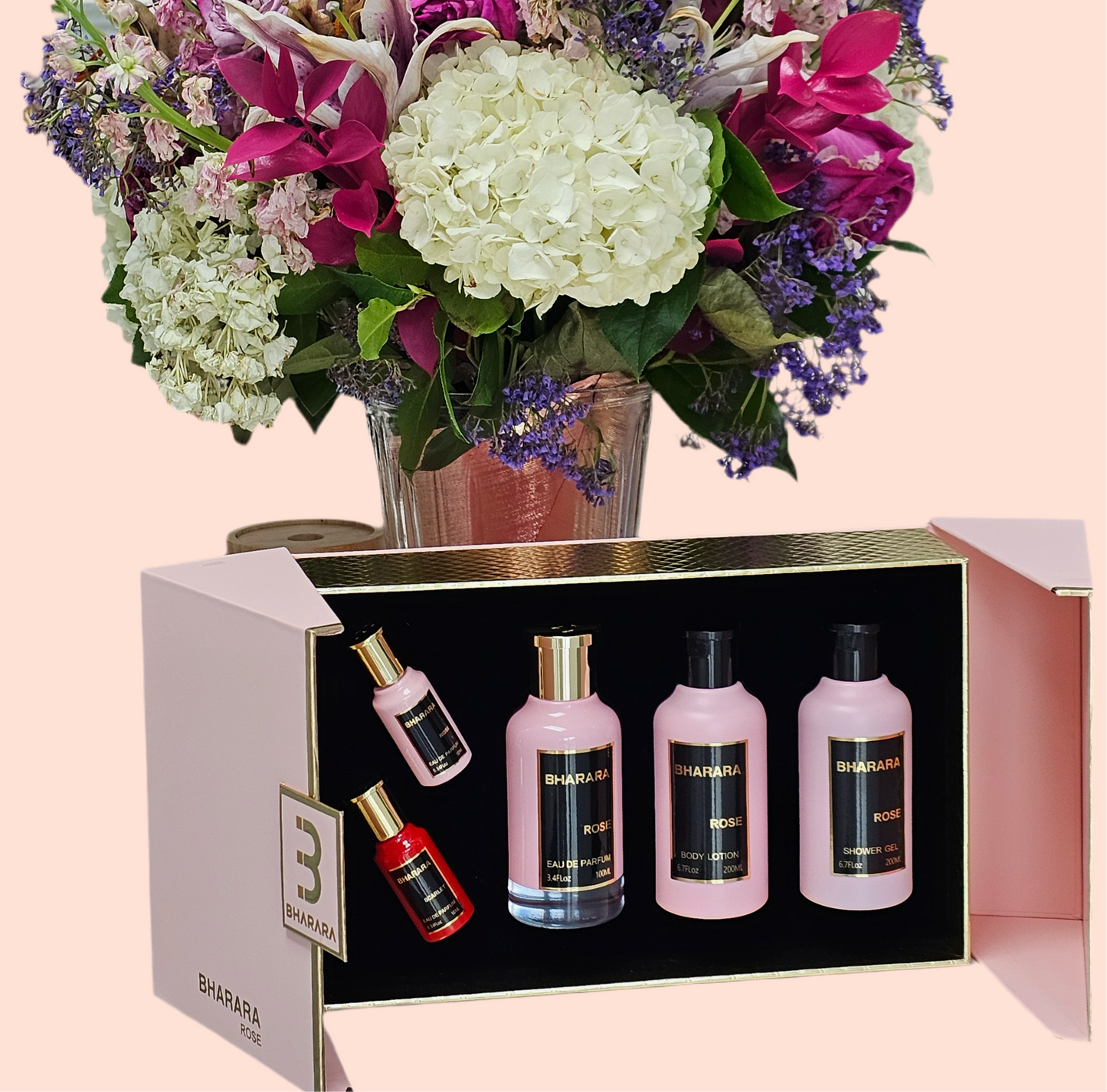 Bharara ROSE - Juego de regalo de lujo, 5 piezas, 3,4 oz