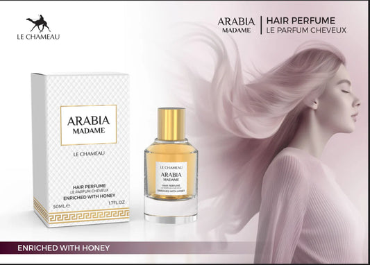 PERFUME PARA CABELLO ARABIA MADAME CON INFUSIÓN DE ARGÁN - 50 ML DE LE CHAMEAU