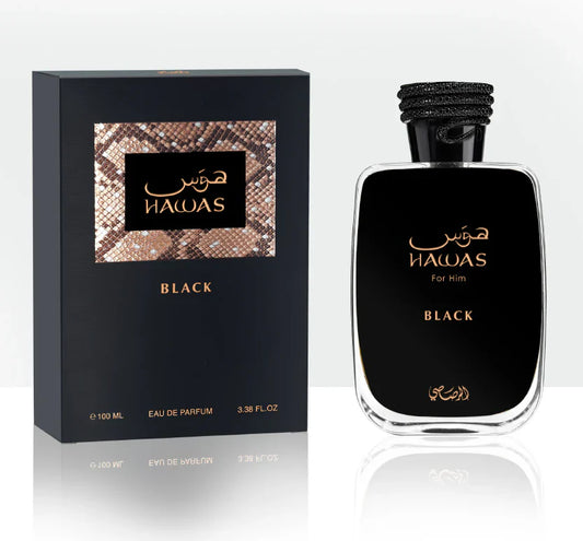 HAWAS BLACK MEN EDP - 100ML (3.40z) BY RASASI