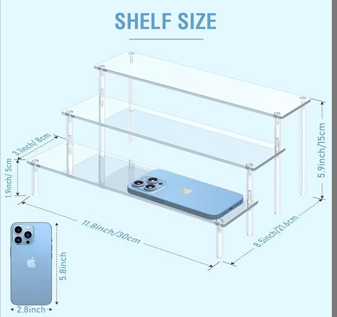 Perfume Organizer Stand 11.8 in x 5.9 in (30cm x 15cm)